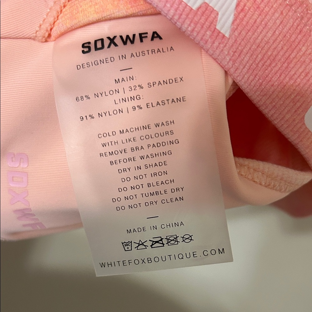 Whitefox x Sarah’s Day Kelly Sports Bra Pink Sunset - Picture 4 of 7